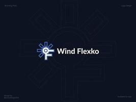 wind flexko logo design f brief logo vektor