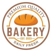 Bäckerei-Logo-Abzeichen und Etiketten-Lagervektor, isoliertes Logo auf weißem Hintergrund. vektor