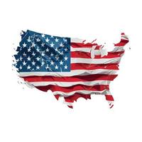 realistisk abstrakt flagga av USA i de form av en Karta av Amerika, oberoende dag av de Land, nationell traditioner vektor