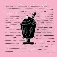 Handdragen Vector Ice Cream Illustration