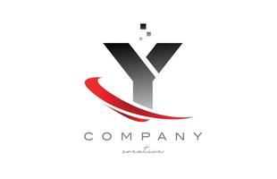 y alfabet brev logotyp ikon med röd susa . design lämplig för en företag eller företag vektor