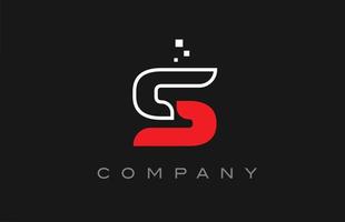 schwarze rote Linie s Alphabet-Buchstaben-Logo-Symbol. kreative Designvorlage für Unternehmen und Unternehmen vektor