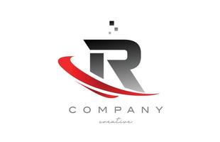 r-Alphabet-Buchstaben-Logo-Symbol mit rotem Swoosh. design geeignet für ein geschäft oder unternehmen vektor