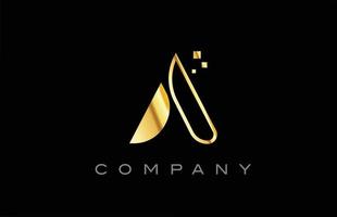 Gold ein Alphabet-Buchstaben-Logo-Symbol. kreative Designvorlage für Unternehmen und Unternehmen vektor