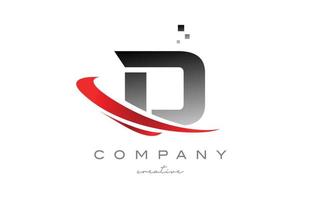 d alfabet brev logotyp ikon med röd susa . design lämplig för en företag eller företag vektor