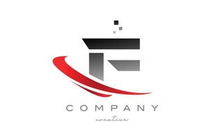 f alfabet brev logotyp ikon med röd susa . design lämplig för en företag eller företag vektor