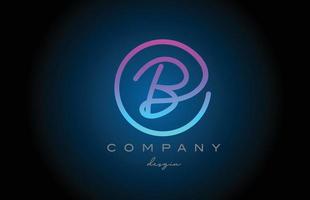 Rosa b Alphabet Buchstabe Logo Icon Design. handgeschriebene verbundene kreative Vorlage für Unternehmen und Unternehmen vektor