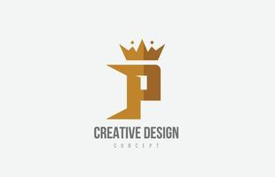 brun kung krona en alfabet brev logotyp ikon med spikar. kreativ design för företag och företag vektor