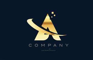 gold golden a alphabet buchstabe logo icon design. kreative Vorlage für Unternehmen und Unternehmen mit Swoosh vektor