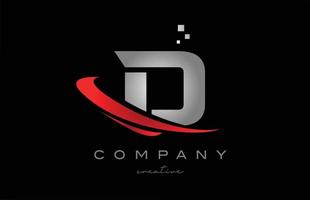 röd susa d alfabet brev logotyp ikon med grå Färg. design lämplig för en företag eller företag vektor
