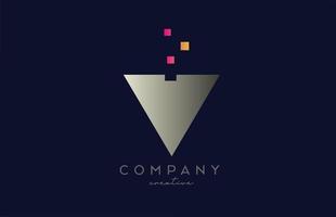v grau rosa gelb Alphabet Buchstaben Logo Icon Design. kreative Vorlage für Unternehmen und Unternehmen vektor