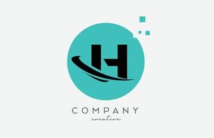 cirkel h alfabet brev logotyp ikon med prickar och susa. mall design för en företag eller företag vektor