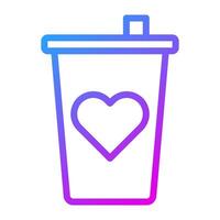 cup gradient lila valentine illustration vektor und logo symbol neujahrssymbol perfekt.