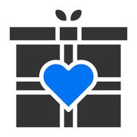 Geschenk solide blau grau valentine Illustration Vektor und Logo-Symbol Symbol des neuen Jahres perfekt.