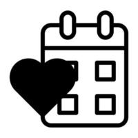 kalender zweifarbig schwarz valentine illustration vektor und logo symbol neujahrssymbol perfekt.
