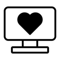 TV dualton svart valentine illustration vektor och logotyp ikon ny år ikon perfekt.