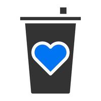 tasse solide blau grau valentine illustration vektor und logo symbol neujahrssymbol perfekt.