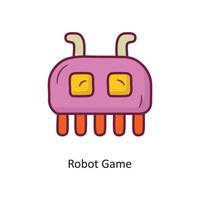 Roboterspielvektor gefüllte Entwurfsikonen-Designillustration. Gaming-Symbol auf weißem Hintergrund eps 10-Datei vektor