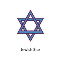 jewish stjärna vektor fylld översikt ikon design illustration. Semester symbol på vit bakgrund eps 10 fil
