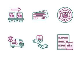 Vektor-Icon-Set für die logistische Lieferung vektor