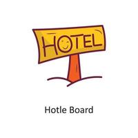 Hotel Board Vektor gefüllt Umriss Icon Design Illustration. Feiertagssymbol auf weißem Hintergrund eps 10-Datei