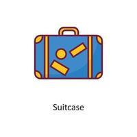 Koffer Vektor gefüllt Umriss Icon Design Illustration. Feiertagssymbol auf weißem Hintergrund eps 10-Datei