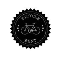 vektor platt retro runda logotyp med cykel