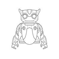 Illustration in einem Cartoon Malvorlagen süßer Roboter Android für Kinder im Vorschulalter vektor