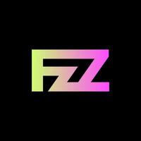 hervorragend professionell elegant trendy genial künstlerisch schwarz-weiß farbe fz zf initial basiertes alphabet symbol logo. vektor