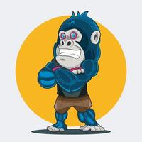 Starke Gorilla-Workout-Vektorillustration kostenloser Download vektor