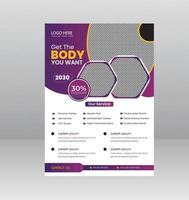 Design von Fitnessstudio- oder Fitness-Flyer-Vorlagen vektor