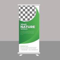 Natur Roll-up-Banner-Template-Design vektor