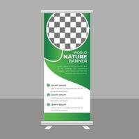 natur rulla upp baner mall design vektor