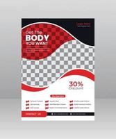 Fitness- oder Fitnessstudio-Flyer-Vorlagendesign vektor