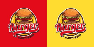 Vektor-Logo-Illustration für heiße Burger. modernes Burger-Emblem. Vektorgrafiken. vektor