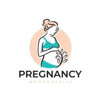 Schwangerschaft schwangere Frau mütterliche Logo-Vektor-Symbol-Illustration vektor