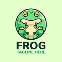 Kreis-Frosch-Cartoon-Logo-Design vektor