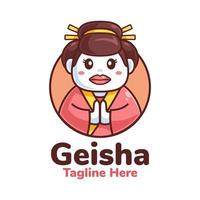 japanisches Geisha-Kimono-Logo-Design vektor