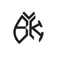 bk brev logotyp design.bk kreativ första bk brev logotyp design . bk kreativ initialer brev logotyp begrepp. vektor