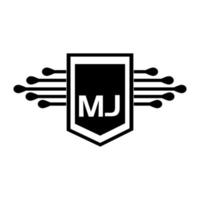 mj-Buchstaben-Logo-Design. mj kreatives initiales mj-Buchstaben-Logo-Design. mj kreative Initialen schreiben Logo-Konzept. vektor