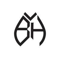 BH-Buchstaben-Logo-Design. BH-Kreativer Anfangs-BH-Buchstaben-Logo-Entwurf. bh kreative Initialen schreiben Logo-Konzept. vektor