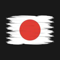 Pinselvektor mit japanischer Flagge vektor