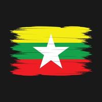 myanmar flagga borsta vektor