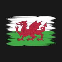 wales-flaggenbürstenvektor vektor