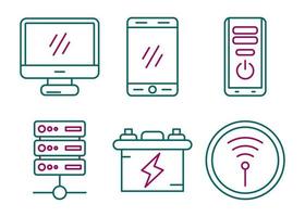 Computer- und Hardware-Vektor-Icon-Set vektor