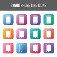 Einzigartiges Smartphone-Vektorlinien-Icon-Set vektor