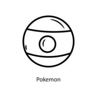 pokemon vektor översikt ikon design illustration. gaming symbol på vit bakgrund eps 10 fil