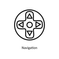 Navigation-Vektor-Gliederung-Icon-Design-Illustration. Gaming-Symbol auf weißem Hintergrund eps 10-Datei vektor