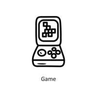 Spiel-Vektor-Gliederung-Icon-Design-Illustration. Gaming-Symbol auf weißem Hintergrund eps 10-Datei vektor