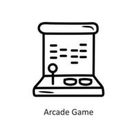 Arcade-Spiel-Vektor-Gliederung-Icon-Design-Illustration. Gaming-Symbol auf weißem Hintergrund eps 10-Datei vektor